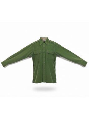 Vintage Christian D Mens Green Corduroy Shirt Button-Up Size M